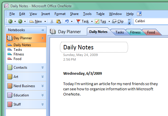 using microsoft onenote