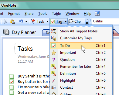 todo list in onenote