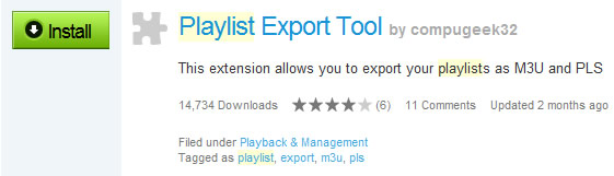 Songbird playlist export add-on